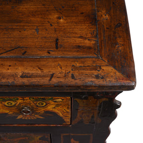 Painted Tiger & Dragon Cabinet From Qinghai- 19th Century