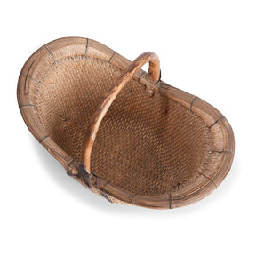 Vintage Woven Willow Farmers Basket - Ca 1950's