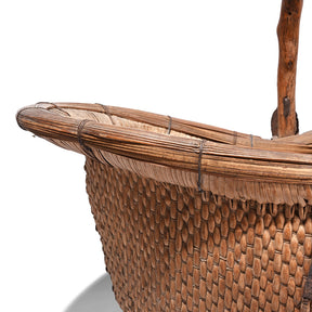 Vintage Woven Willow Farmers Basket - Ca 1950's