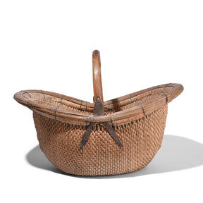 Vintage Woven Willow Farmers Basket - Ca 1950's