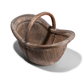 Vintage Woven Willow Farmers Basket - Ca 1950's