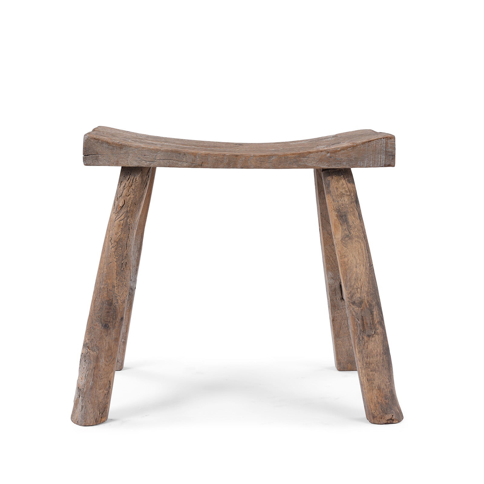 Elm Saddle Stool From Shanxi - 19th Century