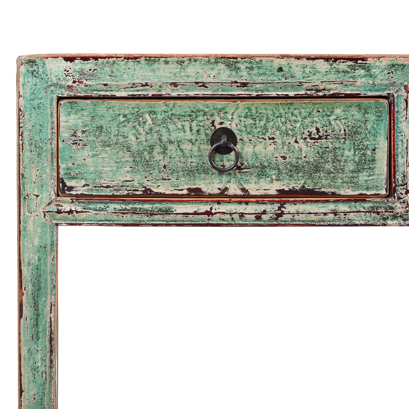 Green Lacquer 2 Drawer Console Table