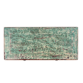 Green Lacquer 2 Drawer Console Table