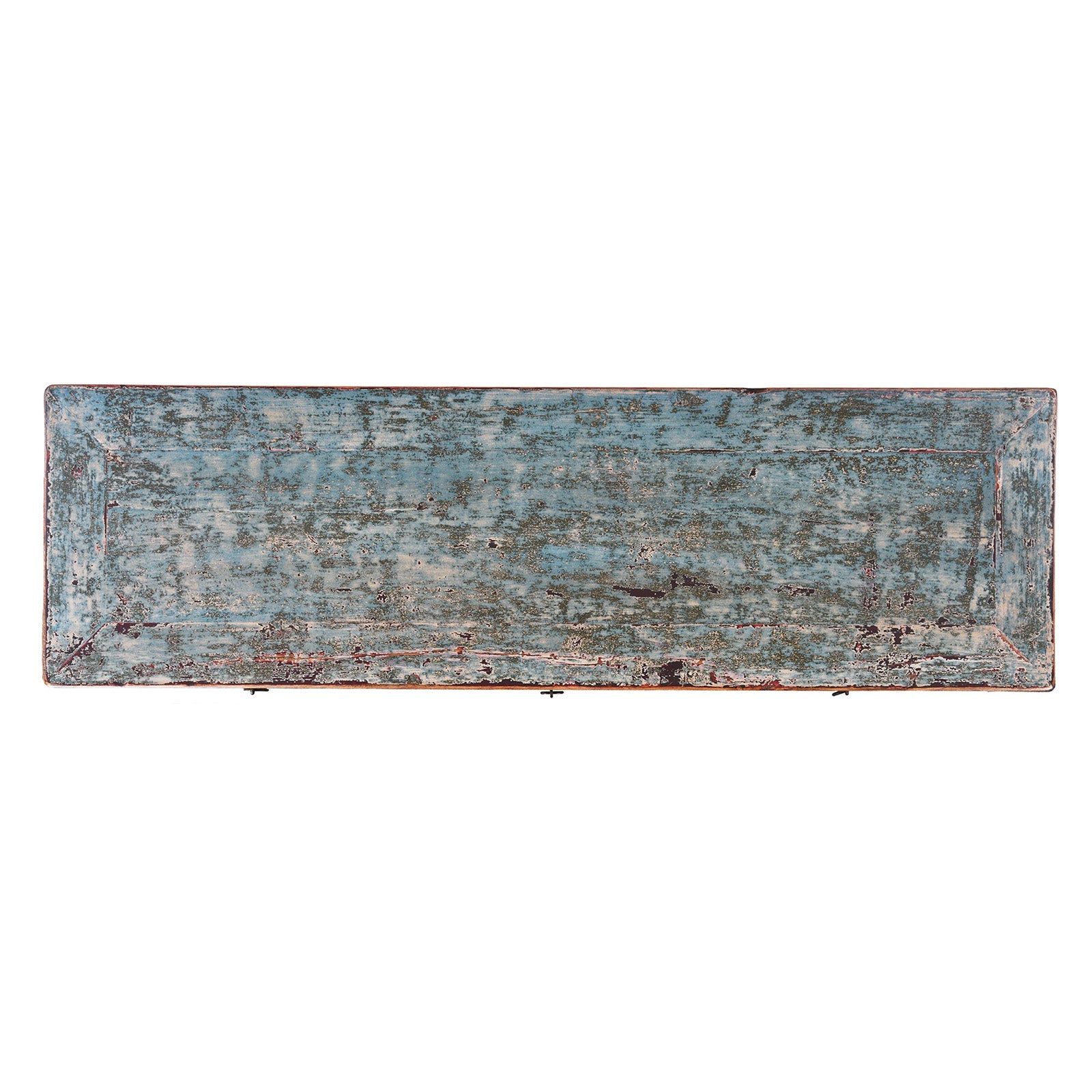 Turquoise Lacquer 3 Drawer Console Table