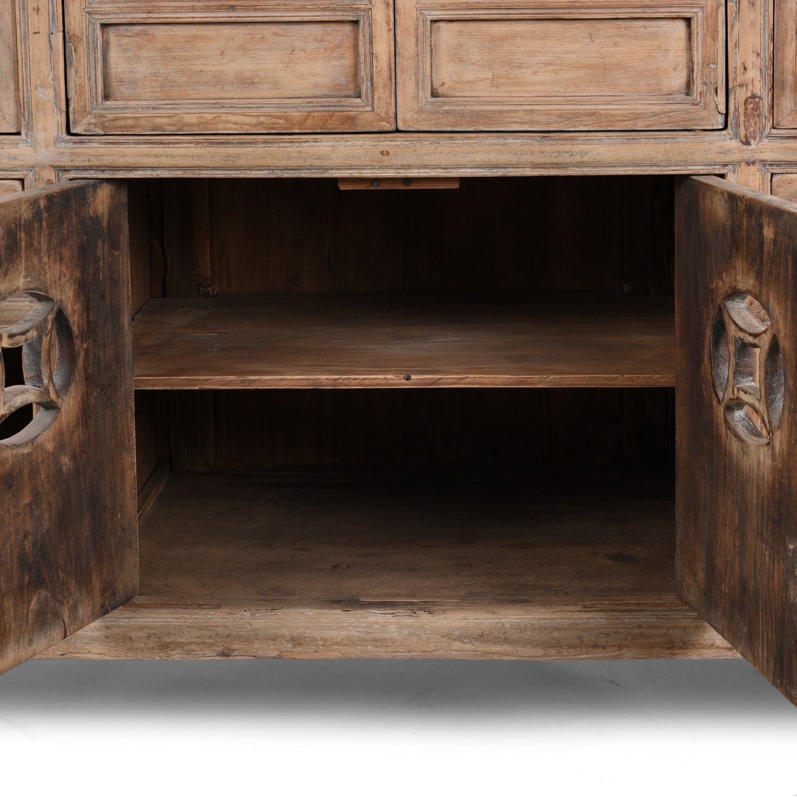 Chinese Elm Kitchen Cabinet From Hebei - 19th Century