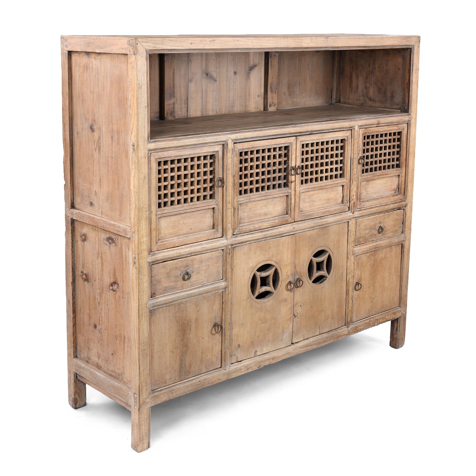 Chinese Elm Kitchen Cabinet From Hebei - 19th Century