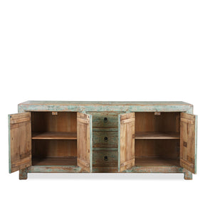 Green Painted Sideboard Made From Old Pine