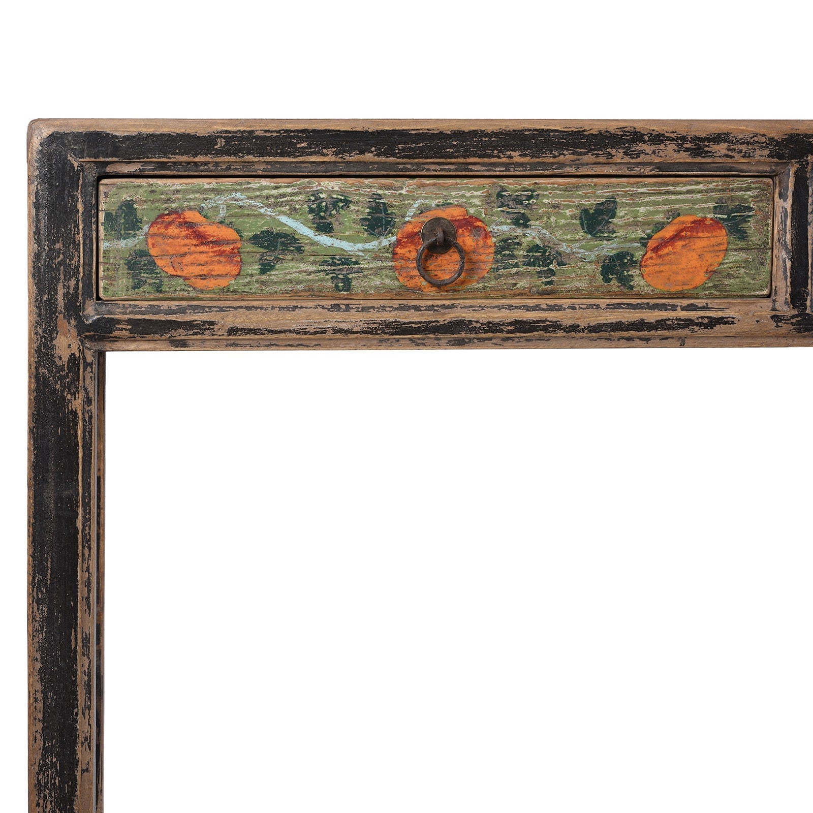 Painted Three Drawer Console Table Made From Old Wood