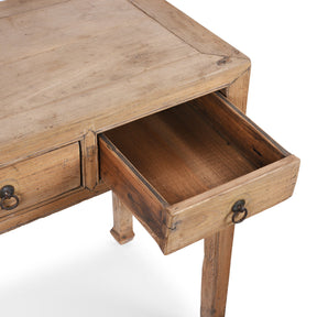 Antique 3 Drawer Bleached Wood Console Table