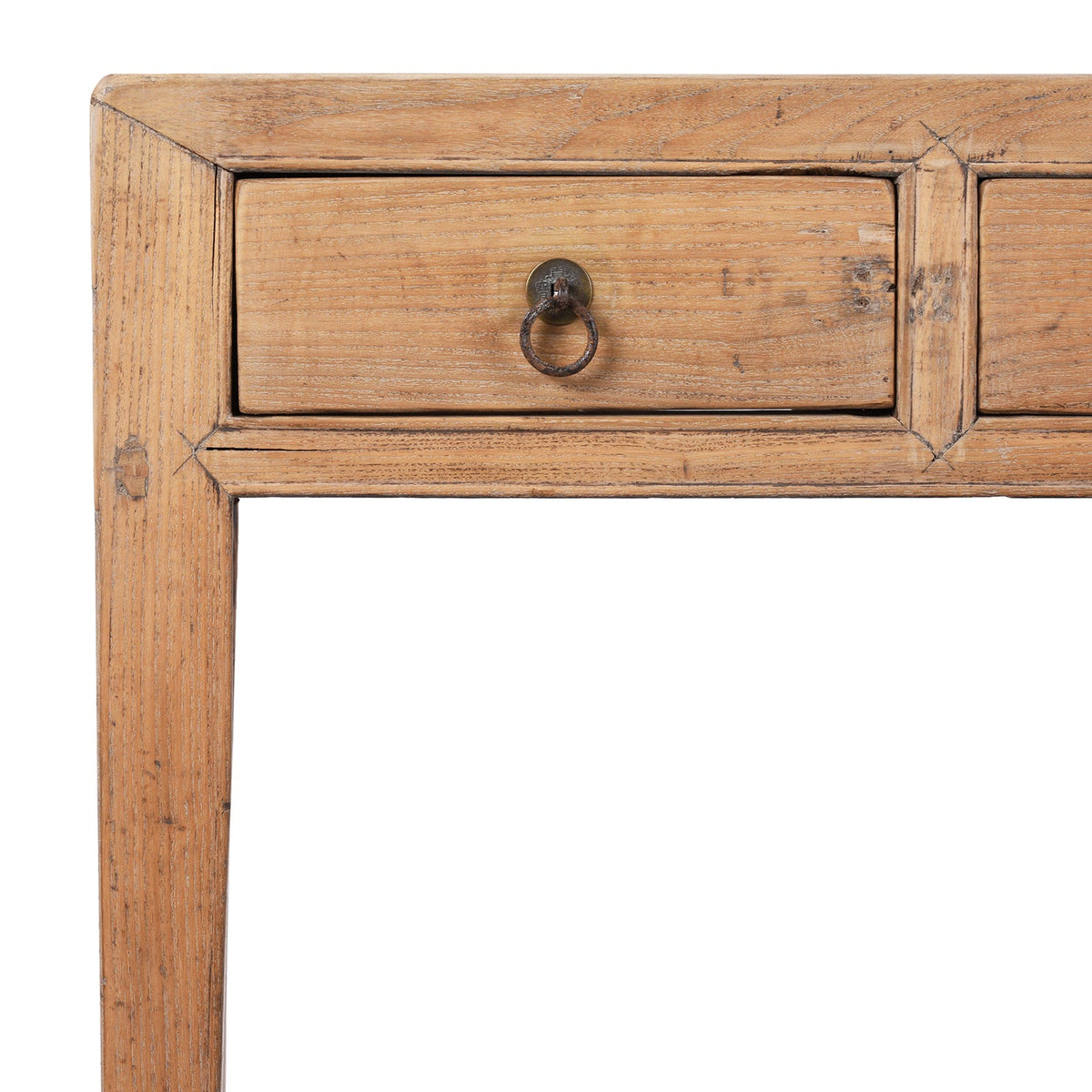 Antique 3 Drawer Bleached Wood Console Table