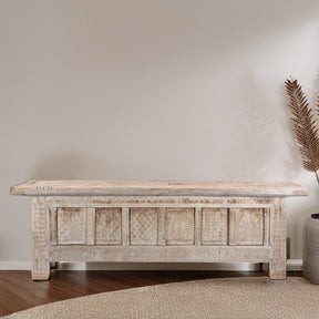 Carved Low Sideboard From Xinjiang - 19th Century