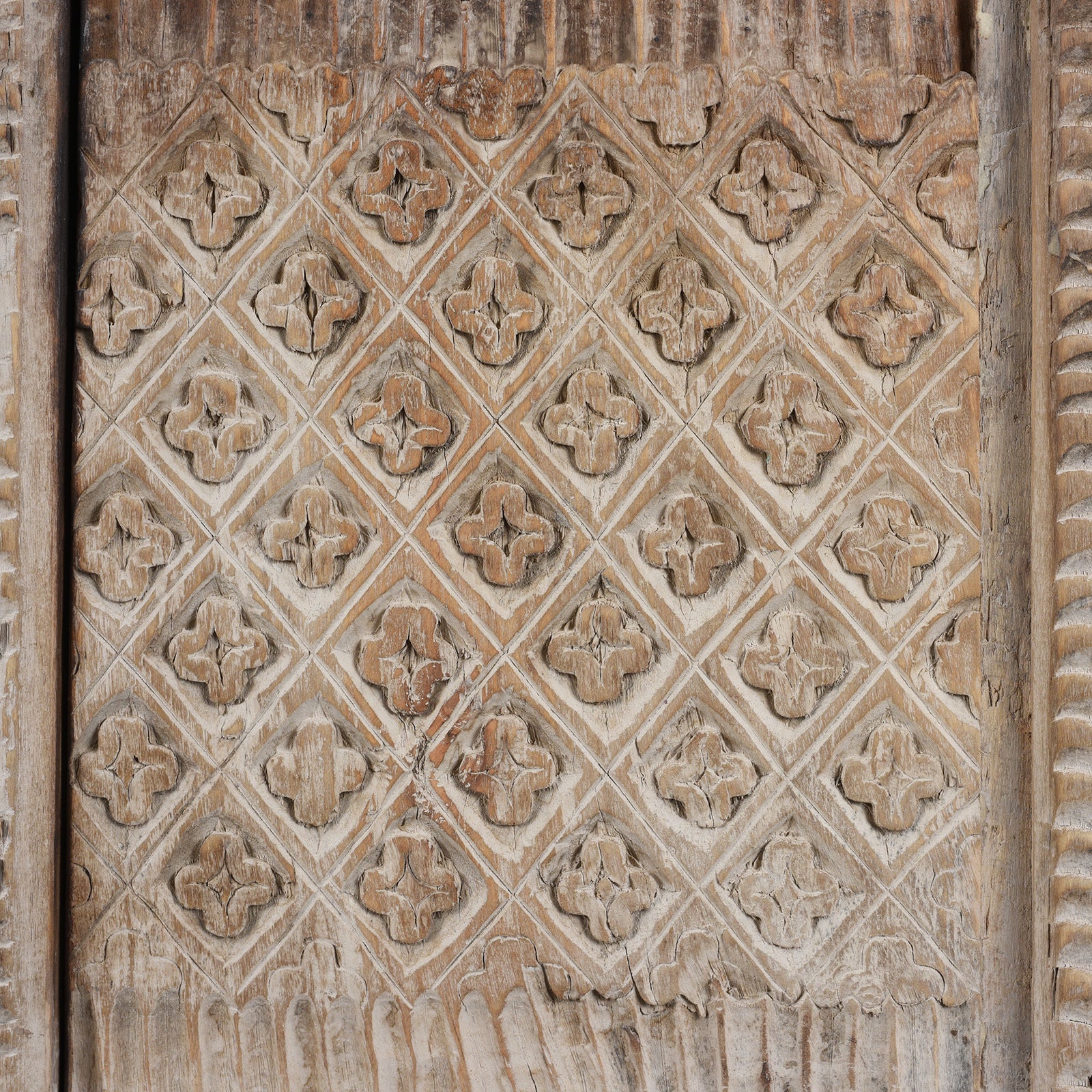 Carved Low Sideboard From Xinjiang - 19th Century