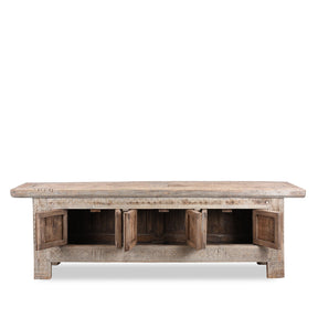 Carved Low Sideboard From Xinjiang - 19th Century