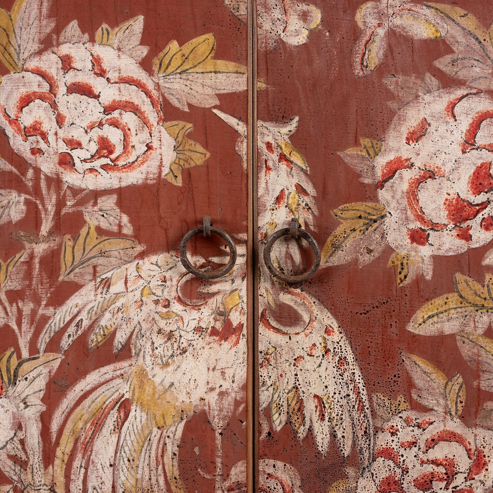 Red & Black Painted Sideboard From Shanxi - 19th Century