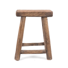 Bleached Elm Farmers Milking Stool - 19th Century