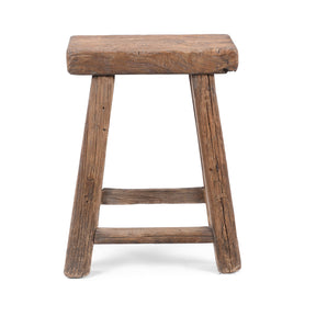 Bleached Elm Farmers Milking Stool - 19th Century