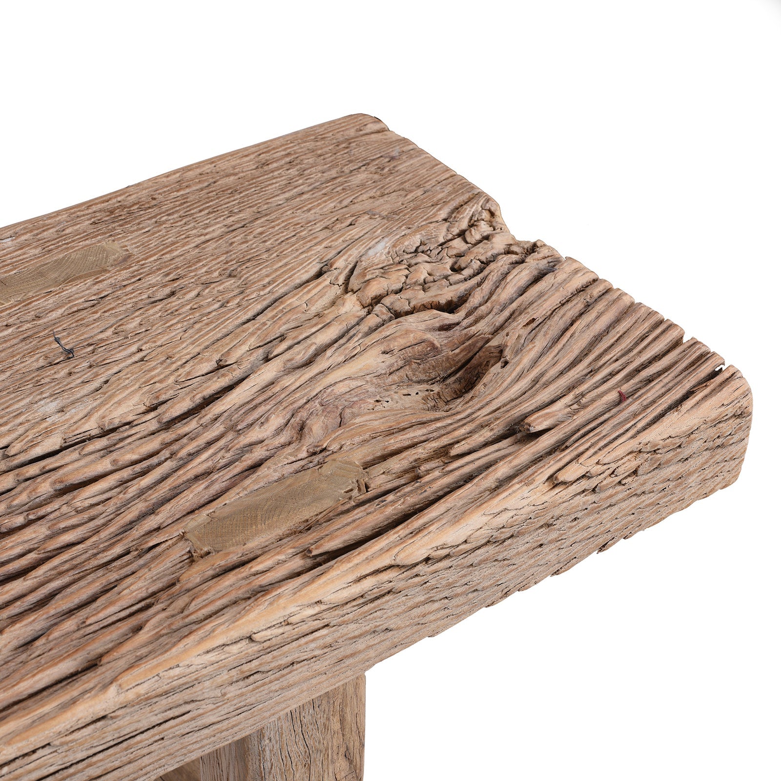 Bleached Reclaimed Elm Farmhouse Console Table