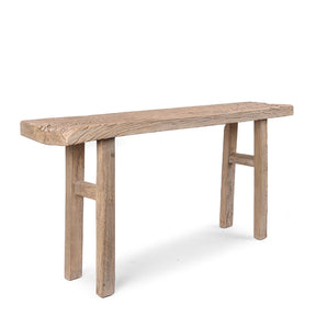 Bleached Reclaimed Elm Farmhouse Console Table