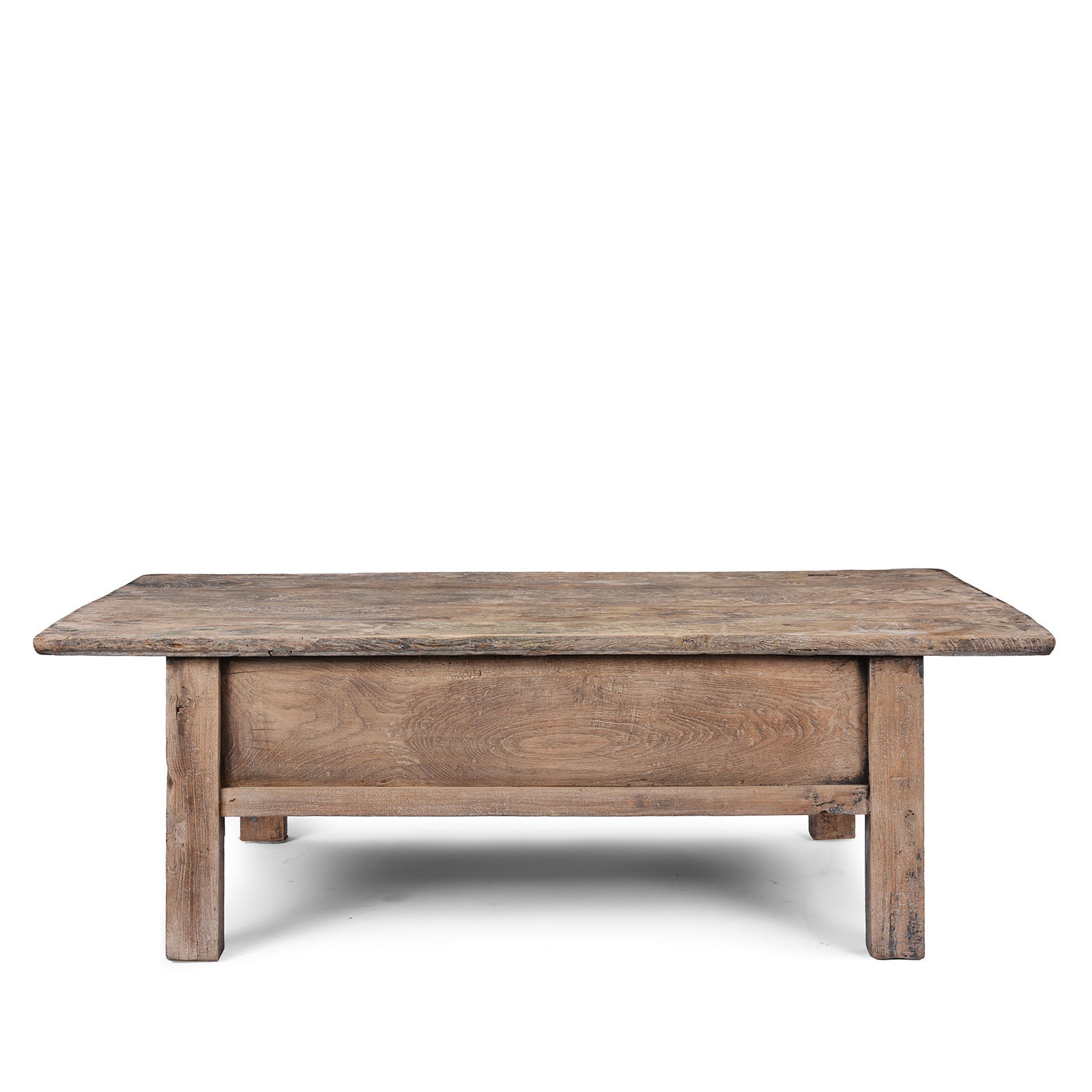 Elm Coffee Table With Drawers From Shandong - 19th Century