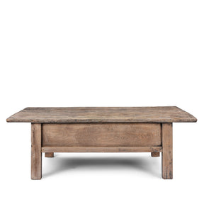Elm Coffee Table With Drawers From Shandong - 19th Century