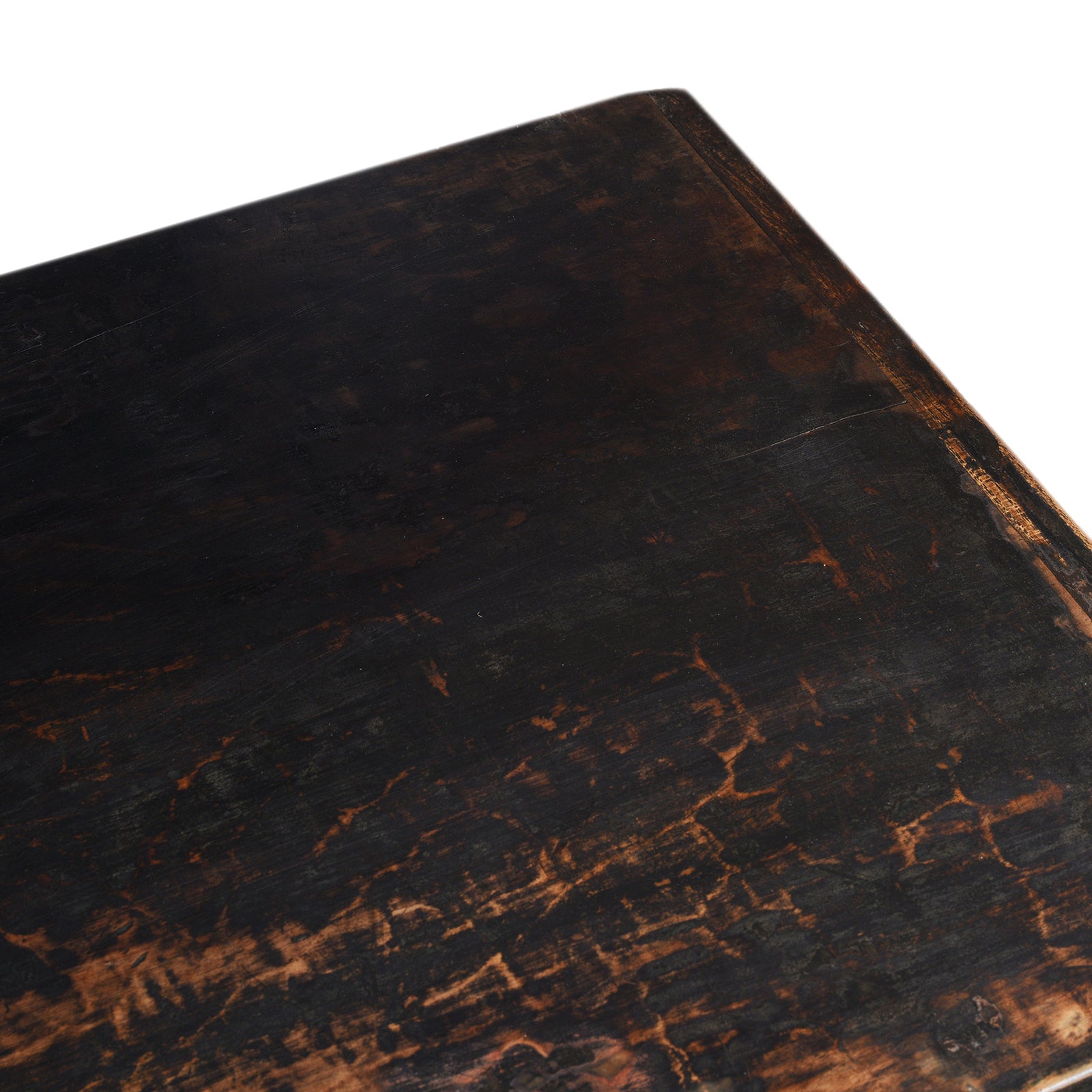 Red & Black Painted Five Drawer Altar Table - 19th Century