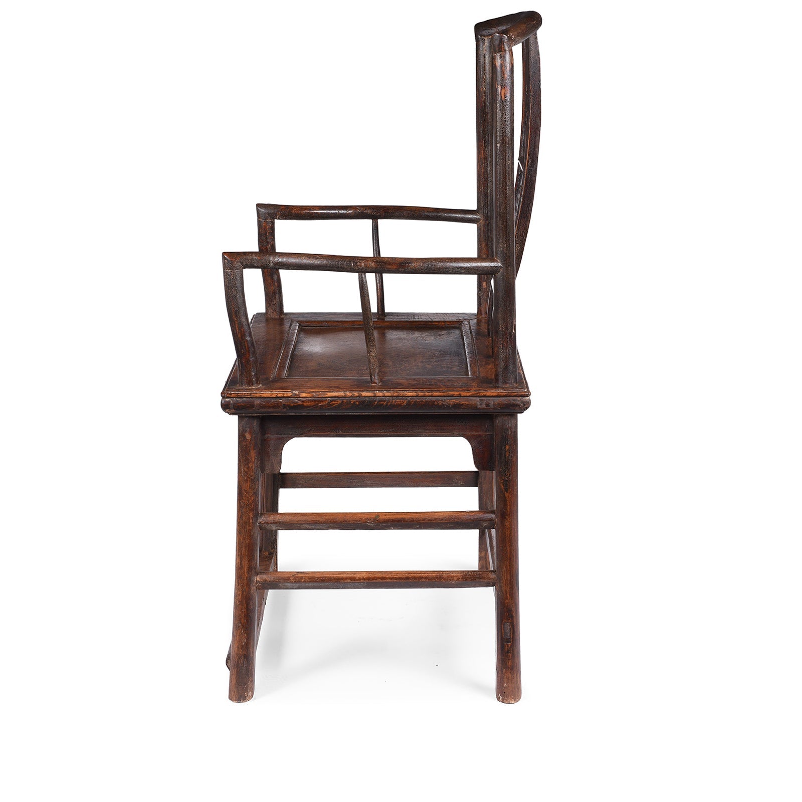 Short Backed Elm Southern Officials Hat Armchair - 19th Century
