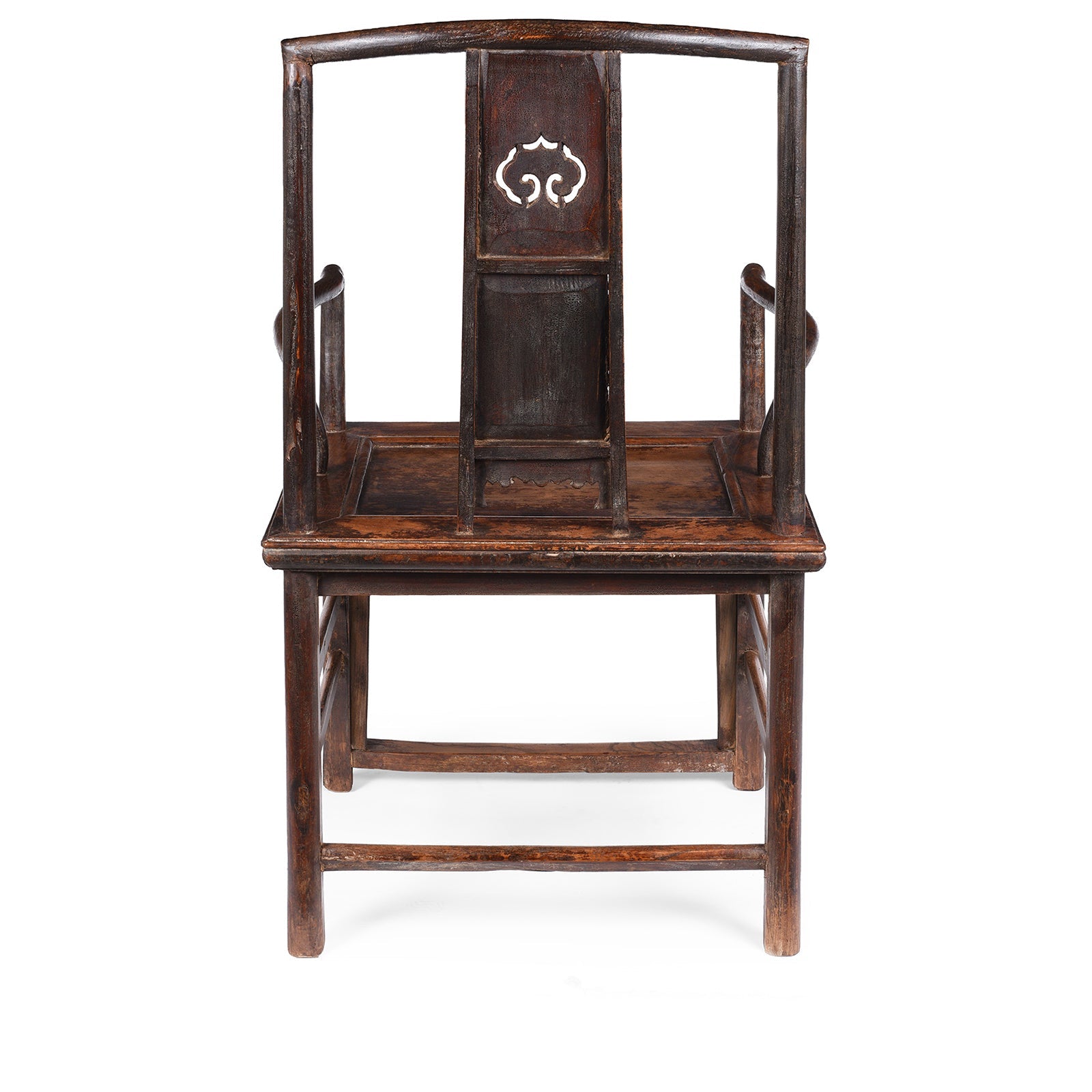 Short Backed Elm Southern Officials Hat Armchair - 19th Century