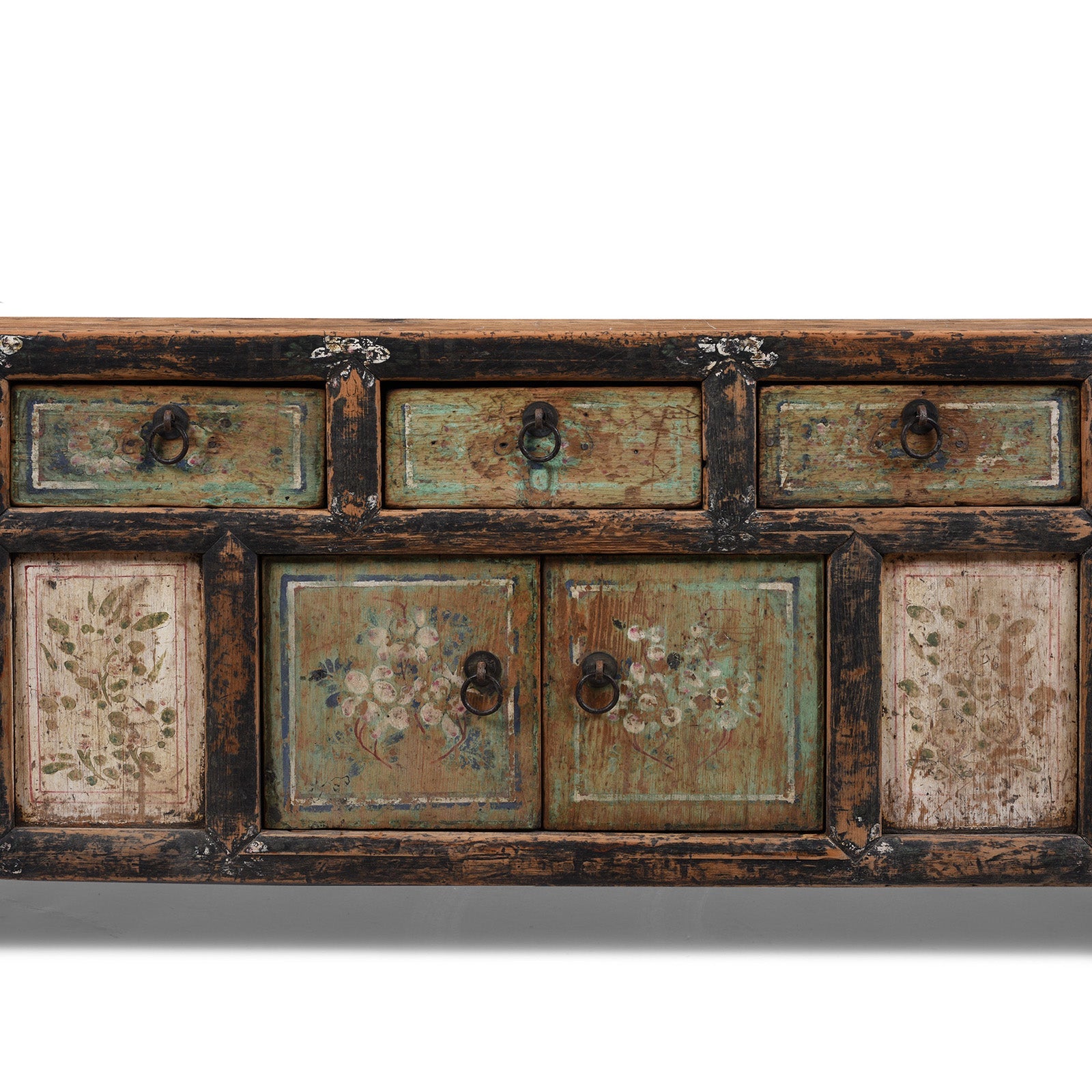 Painted Kang Cabinet From Mongolia - 19th Century