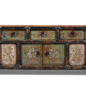 Painted Kang Cabinet From Mongolia - 19th Century