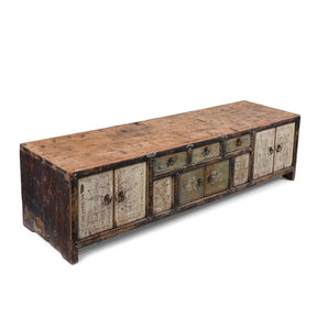 Painted Kang Cabinet From Mongolia - 19th Century