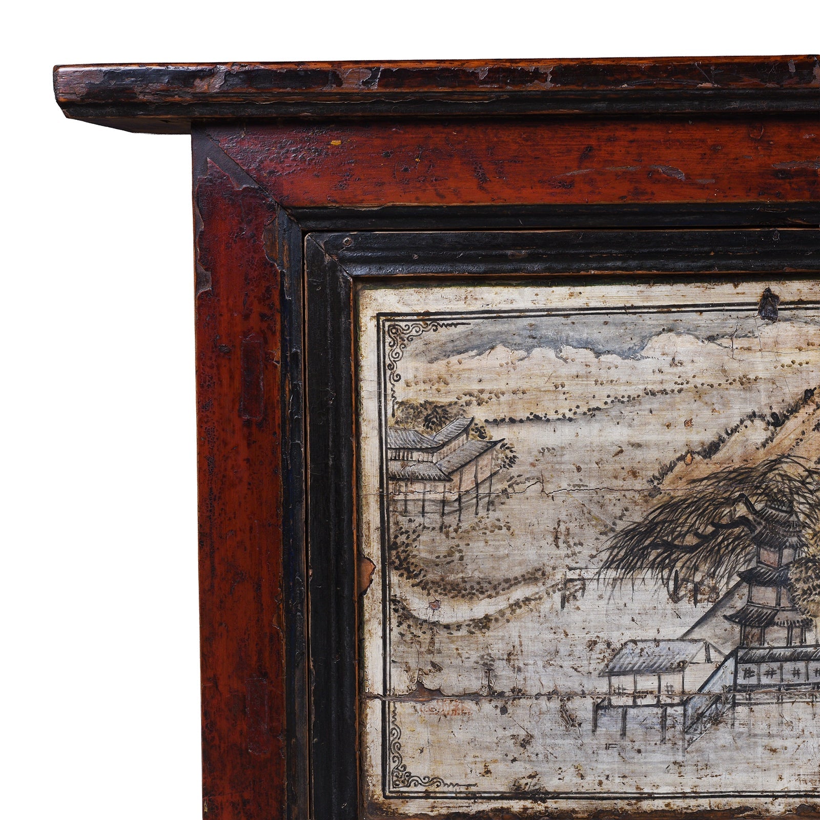 Painted Sideboard From Qinghai Province - 19th Century