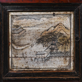Painted Sideboard From Qinghai Province - 19th Century