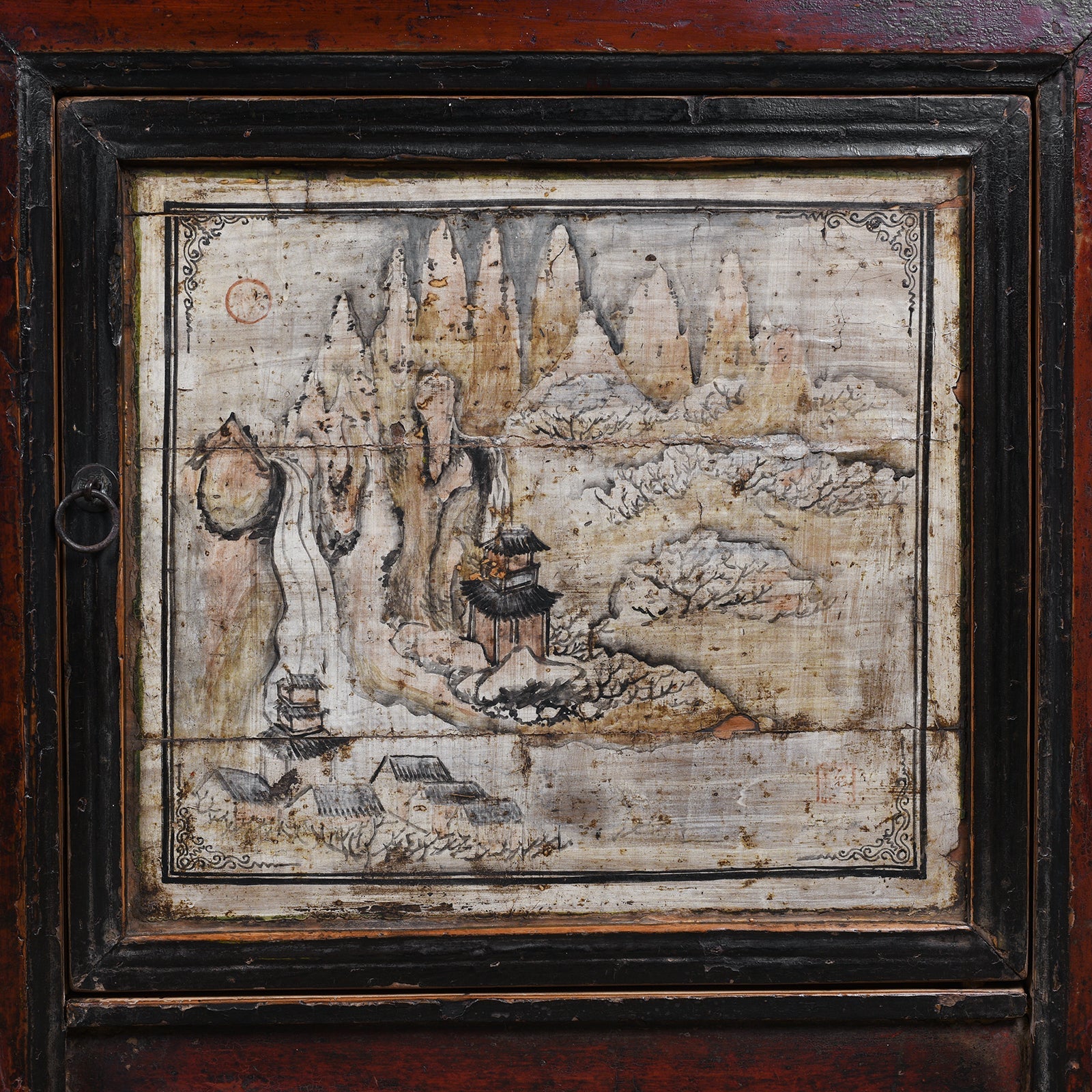 Painted Sideboard From Qinghai Province - 19th Century
