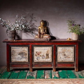 Painted Sideboard From Qinghai Province - 19th Century