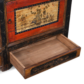 Painted Gansu Grain Store Sideboard - 19th Century