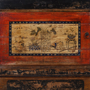 Painted Gansu Grain Store Sideboard - 19th Century