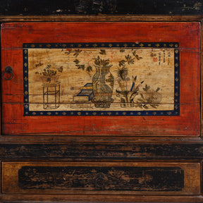 Painted Gansu Grain Store Sideboard - 19th Century