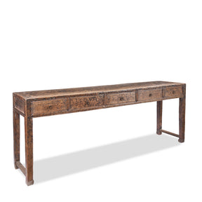 Elm Farmhouse Console Table From Henan - 19th Century