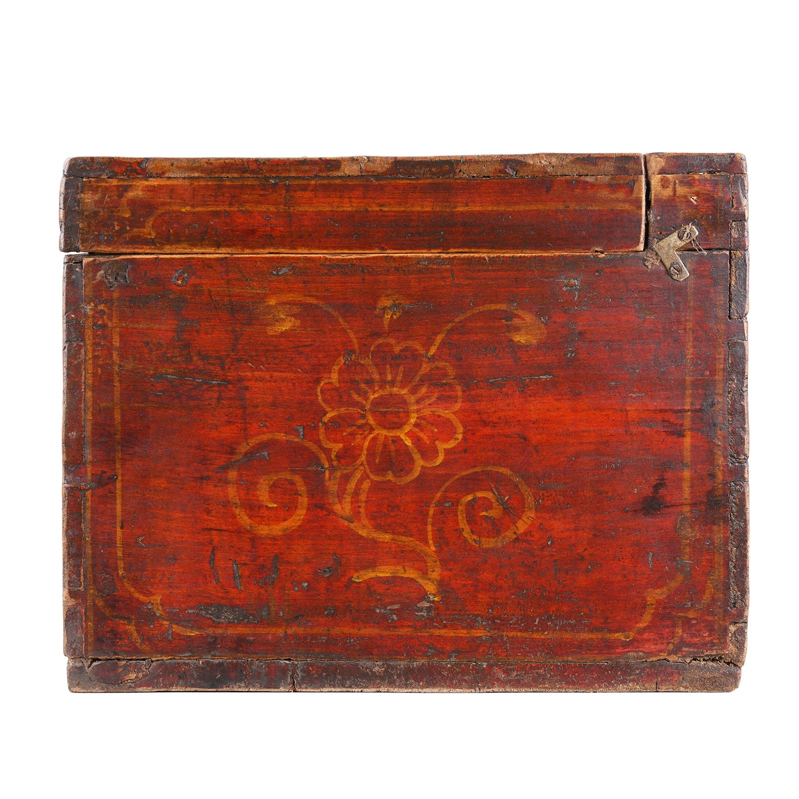 Painted Chest From Gansu - 19th Century