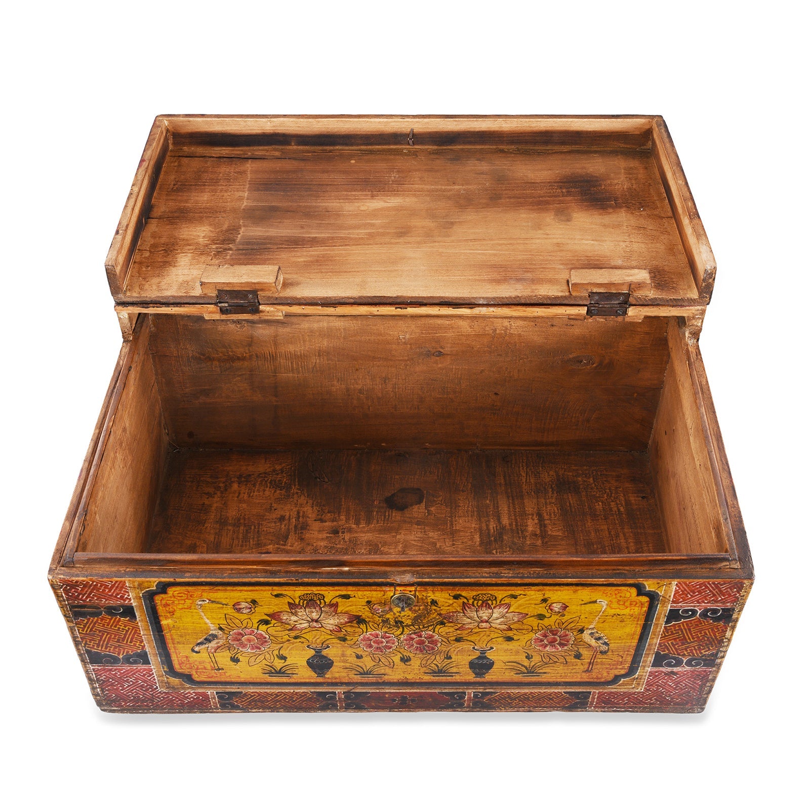 Painted Chest From Gansu - 19th Century