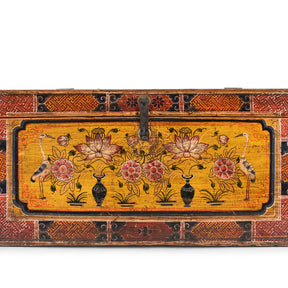 Painted Chest From Gansu - 19th Century