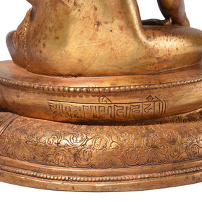 Gilt Bronze Sitting Buddha Statue - Varada Mudra