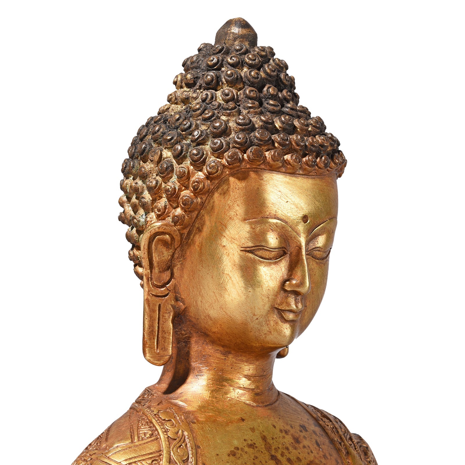 Gilt Brass Sitting Buddha - Dhyana Mudra