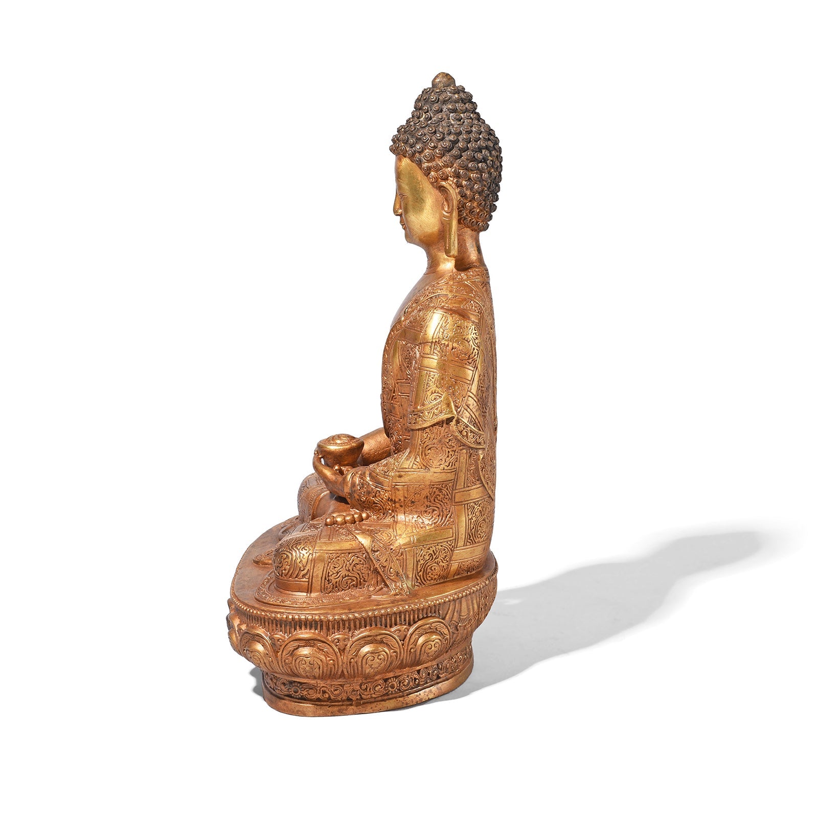 Gilt Brass Sitting Buddha - Dhyana Mudra