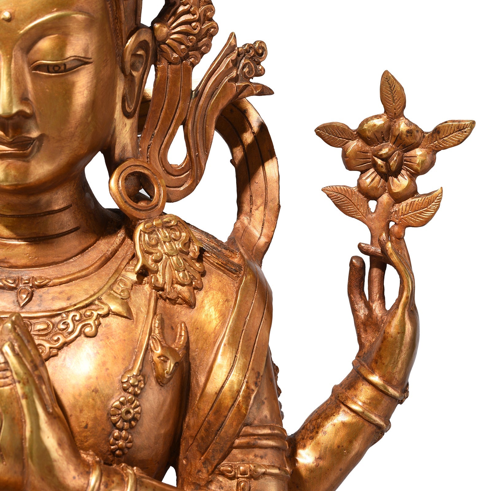 Gilt Bronze Four Armed Chenrezig (Avalokiteśvara) Statue