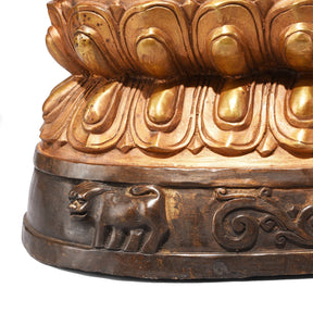 Gilt Bronze Four Armed Chenrezig (Avalokiteśvara) Statue