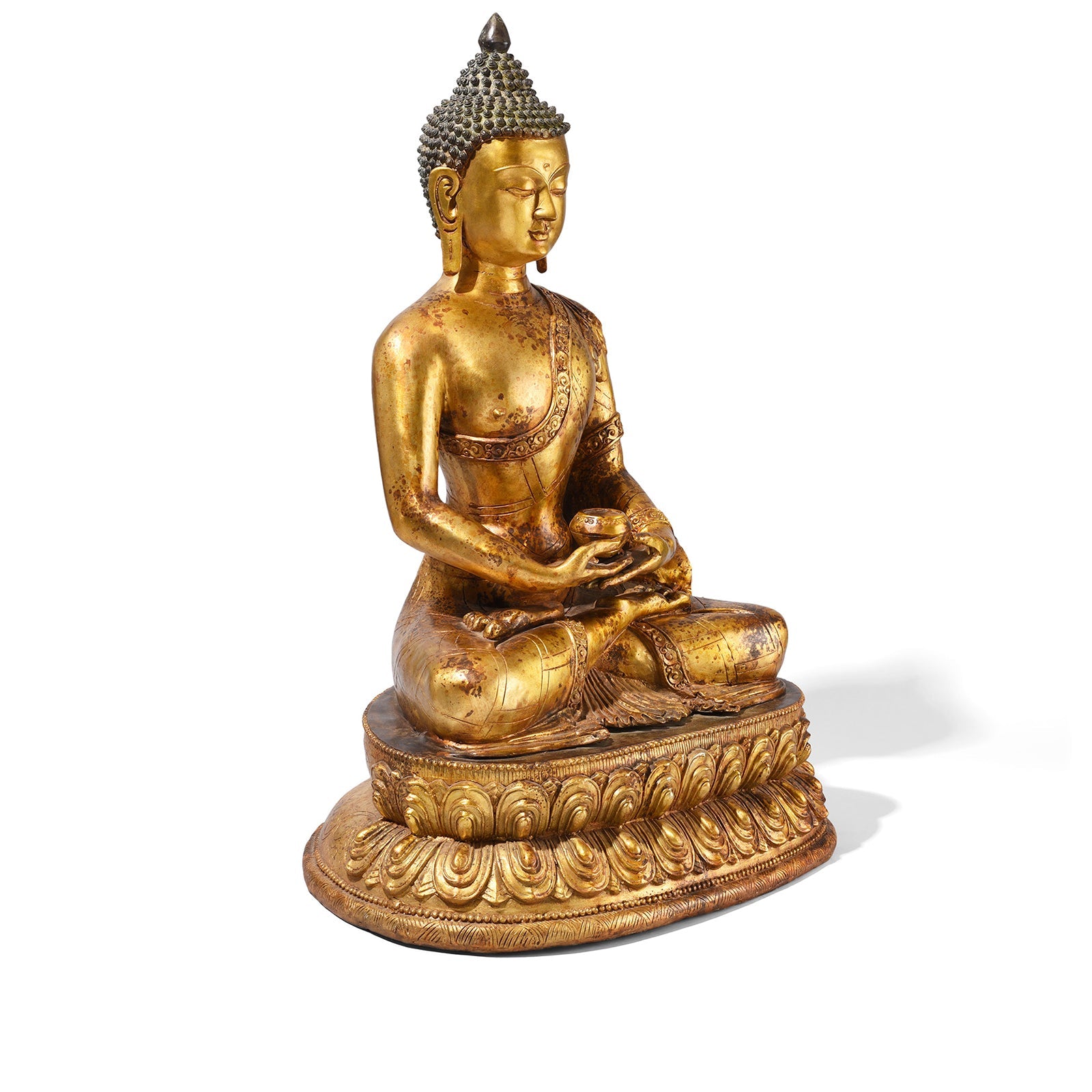 Gilt Brass Sitting Buddha - Dhyana Mudra