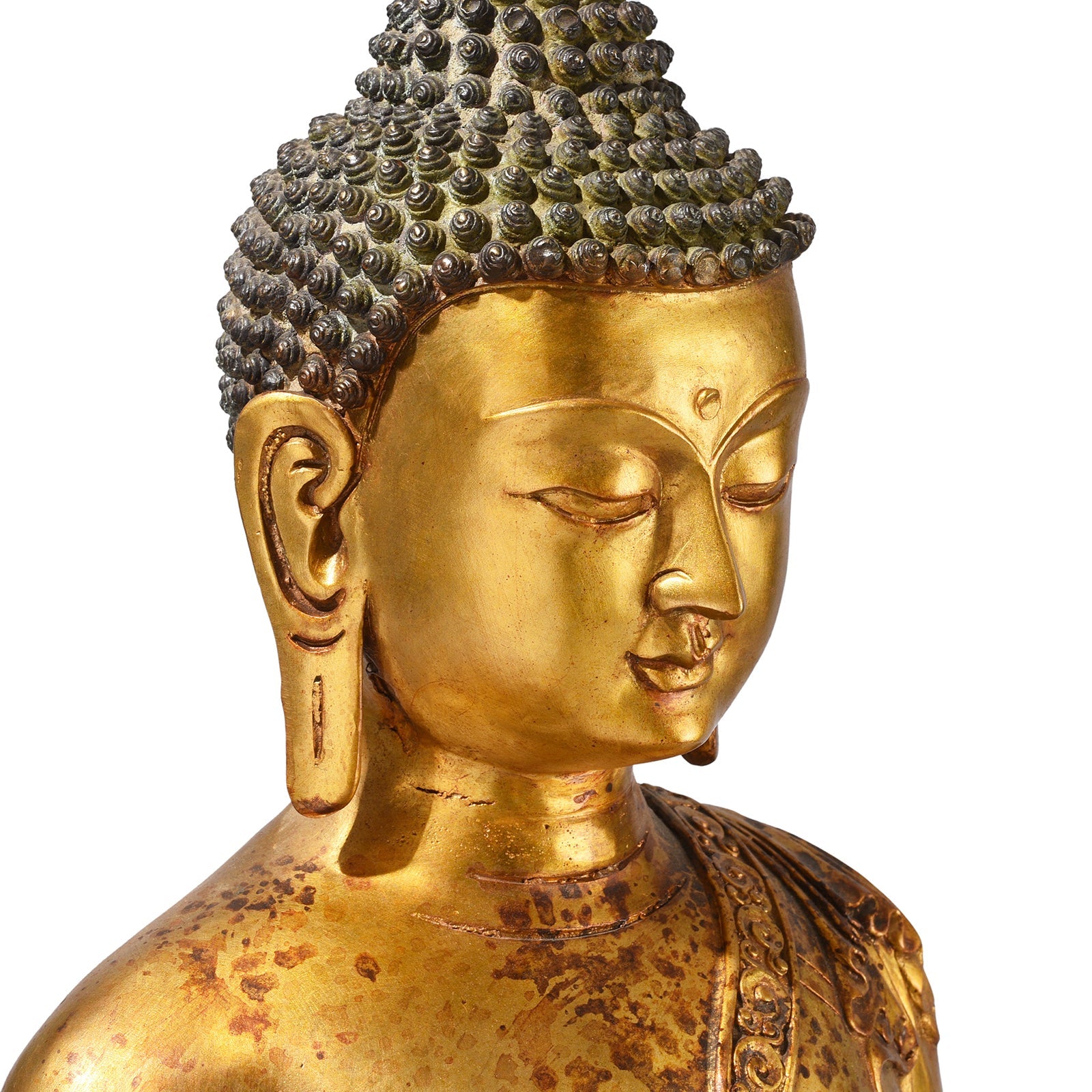 Gilt Brass Sitting Buddha - Dhyana Mudra