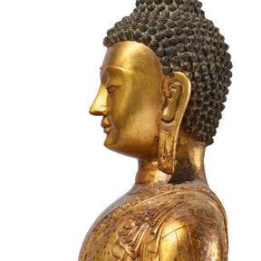 Gilt Brass Sitting Buddha - Dhyana Mudra